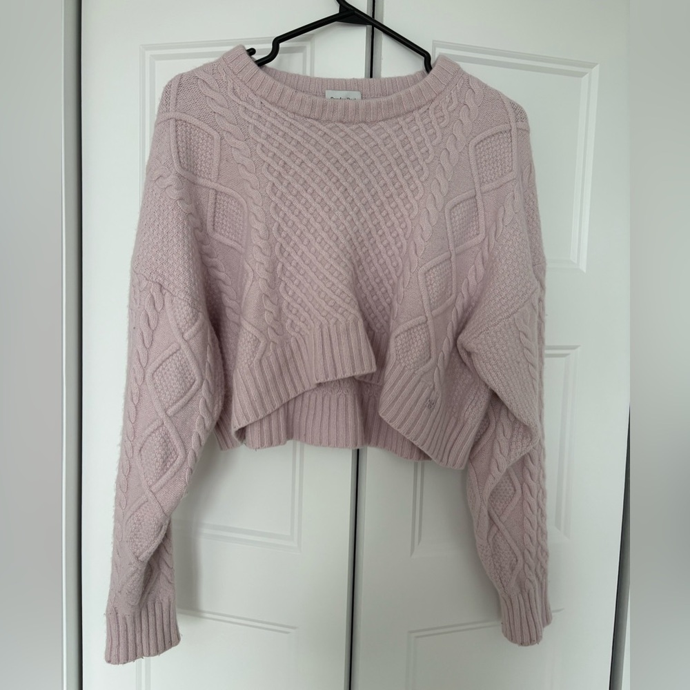 Aritzia Blush Cable Knit Sweater